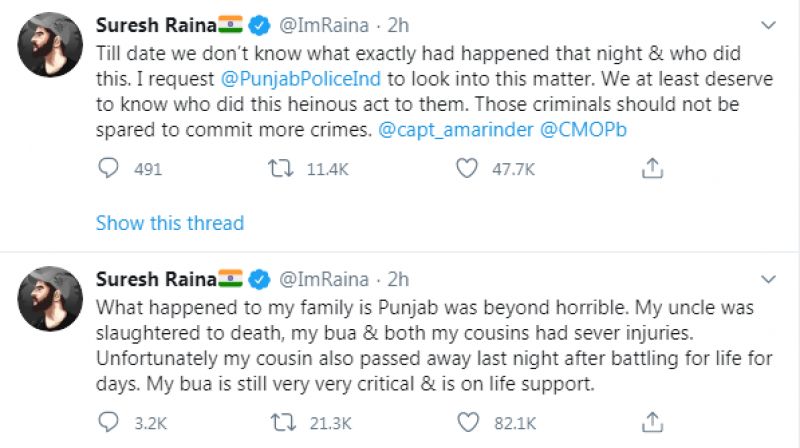 Suresh Raina tweet