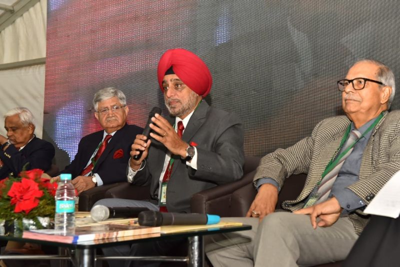 Participants during the discussion on topic 'Evolving Challenges in Indian defense' at the second day of the ongoing MLF 2018