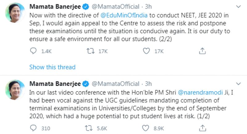 Mamata Banerjee tweet