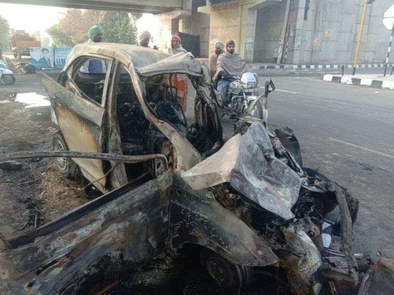 Car catches fire