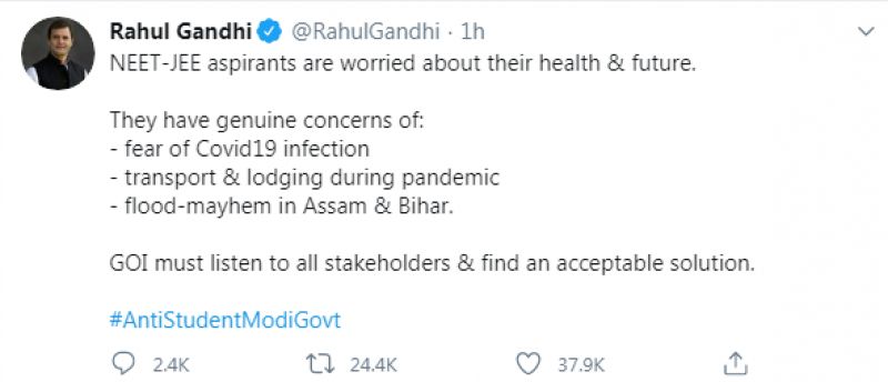 Rahul Gandhi tweet