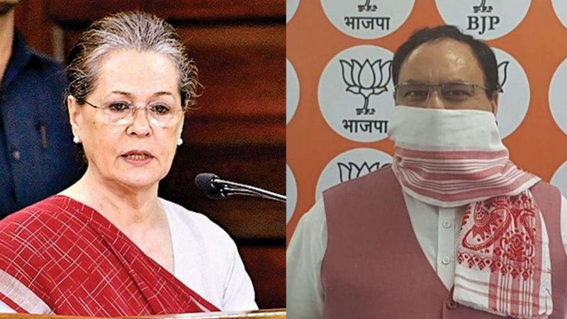 Sonia Gandhi and JP Nadda