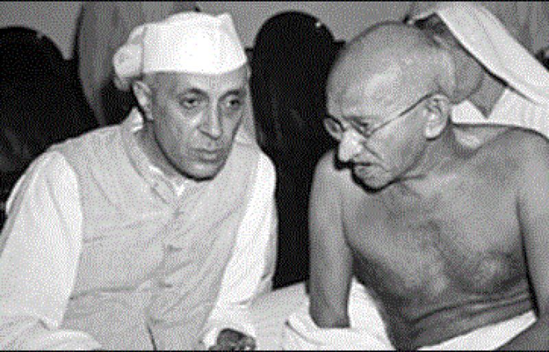 Jawaharlal Nehru and Mahatama Gandhi