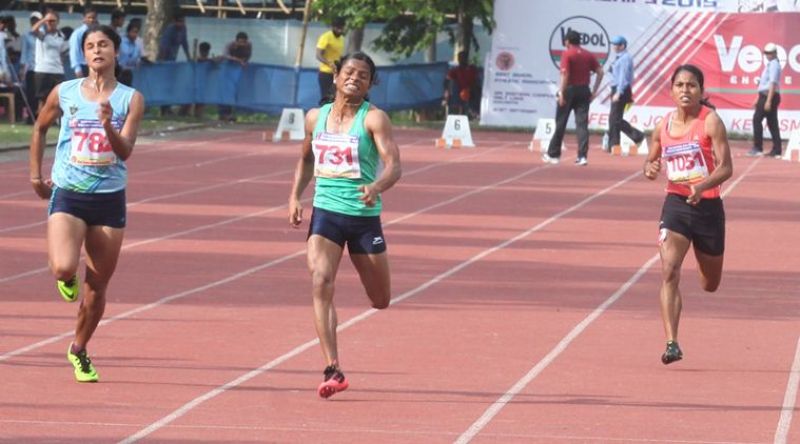 Dutee Chand today smashed her own national record