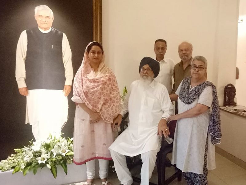 Parkash Singh Badal today visited the residence of former Prime Minister Atal Behari Vajpayee