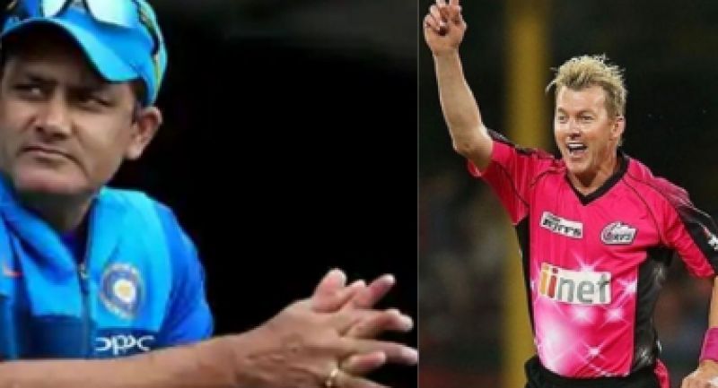 Anil Kumble and Brett Lee