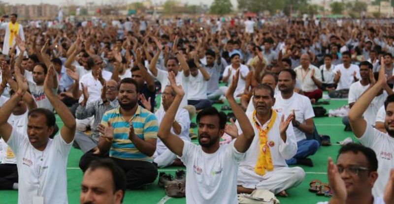 Rajasthan today witnessed a world record by conducing the largest yoga session 