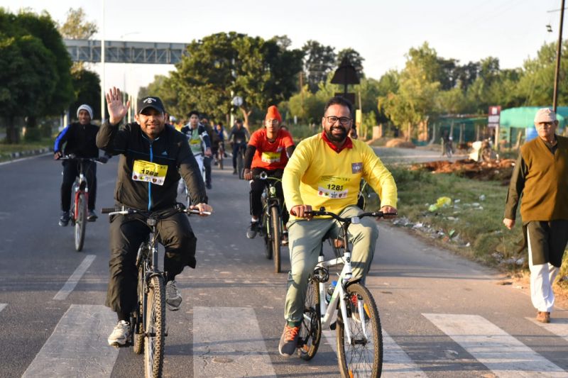 Participants during the Cyclothon event in Chandigarh