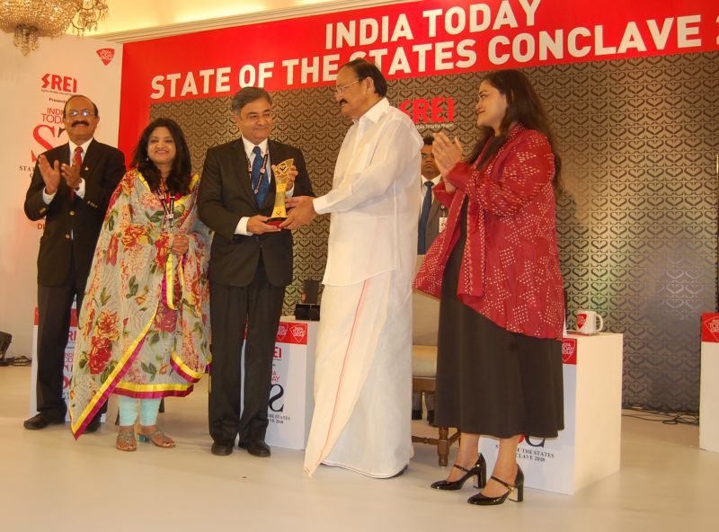Acs viswajeet khanna and rc rakhee gupta bhandari received award from vice president of india mr. M. Venkaiah naidu