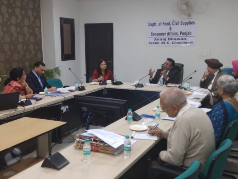 DP Reddy Chairman Punjab Food Commission in a meeting with the officers 