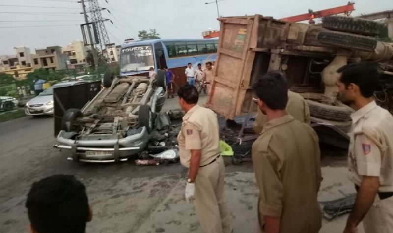 car and  dumper accident