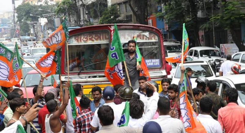 Rallies were taken out BJP leaders in Kolkata