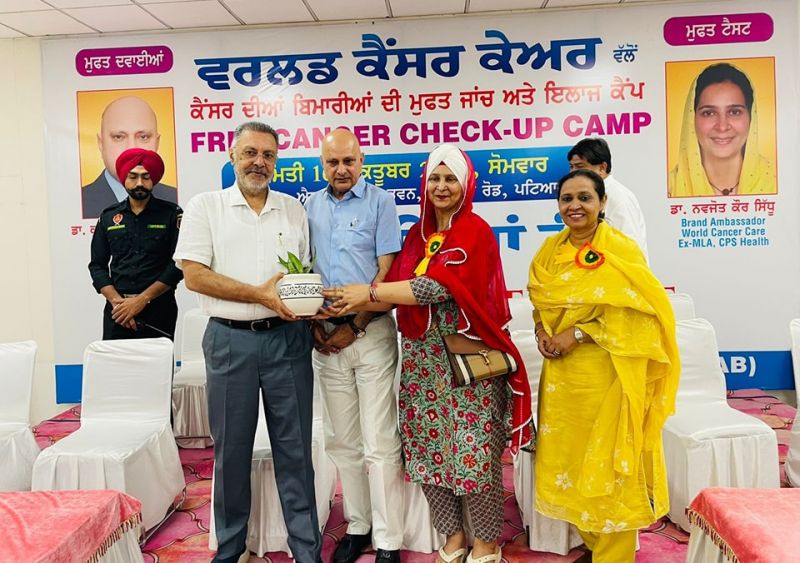 Dr. Navjot Kaur Sidhu & Dr. Kulwant Dhaliwal organized Free Cancer Check-up & Treatment Camp in Patiala
