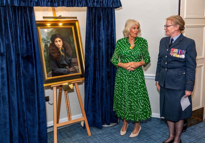 Queen Camilla Unveils Indian-Origin WWII Spy Noor Inayat Khan's Portrait at the Royal Air Force Club in London
