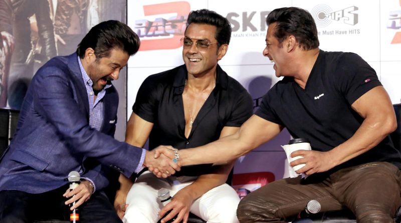 Bobby Deol,Anil Kapoor and Salman khan at Film 'Race 3' trailer launch in mumbai