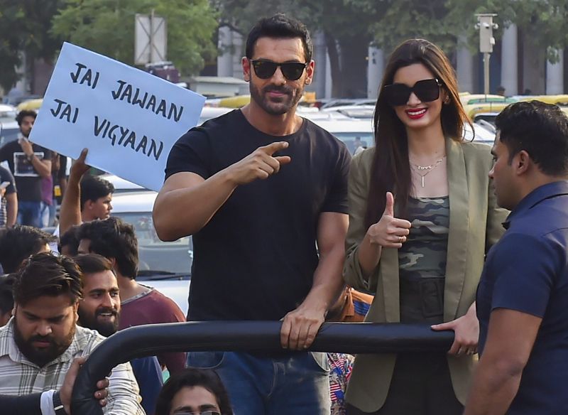 Bollywood Actor John Abraham and Diana Penty During the Film Prmotion Parmanu