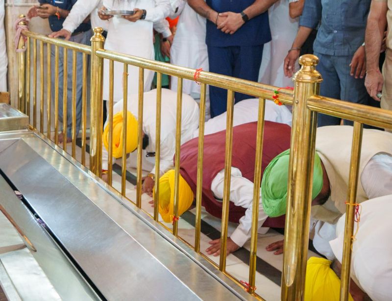 Punjab Chief Minister Bhagwant Mann Pays obeisance at the historic Gurdwara Sri Baba Bakala Sahib. He Sought blessings at the feet of ninth Patshah Sahib Sri Guru Teg Bahadur Ji on the occasion of Rakhar Puniya
