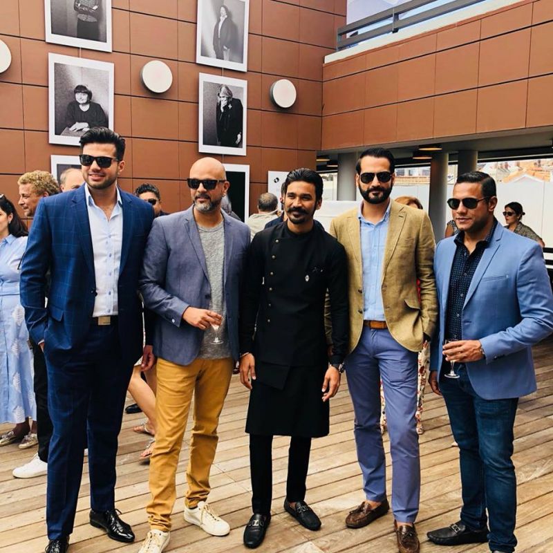 Team of Extraordinary Journey of a Fakir ; Gulzar Inder Chahal (Producer) Ken Scott( Director) Dhanush ( lead actor of Kolaveri de fame) and others