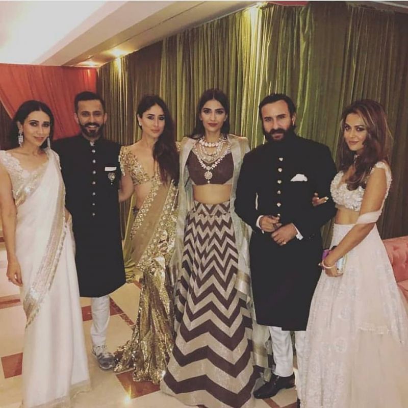Sonamkapoor and anandahuja at wedding reception