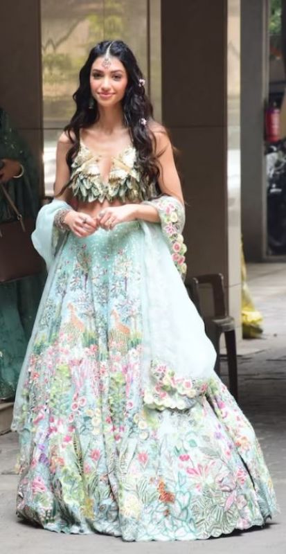 Bride: Ananya Panday's cousin Alanna Panday in pastel blue lehenga 

