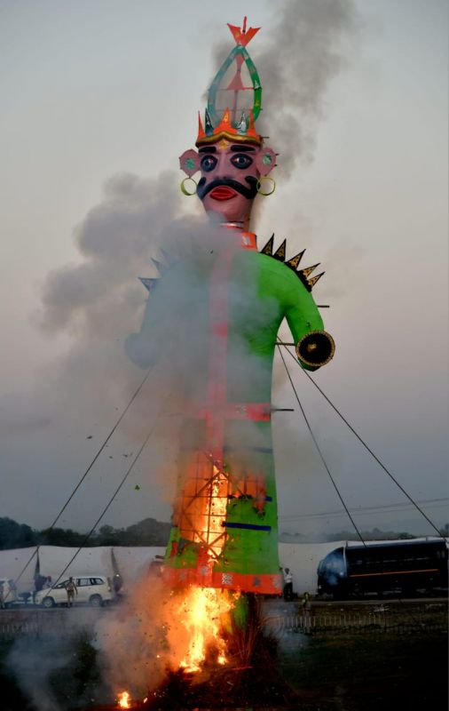 Dussehra 2023: CM Bhagwant Mann Participates in Dussehra's Ravan Dahan Samagam in Hoshiarpur