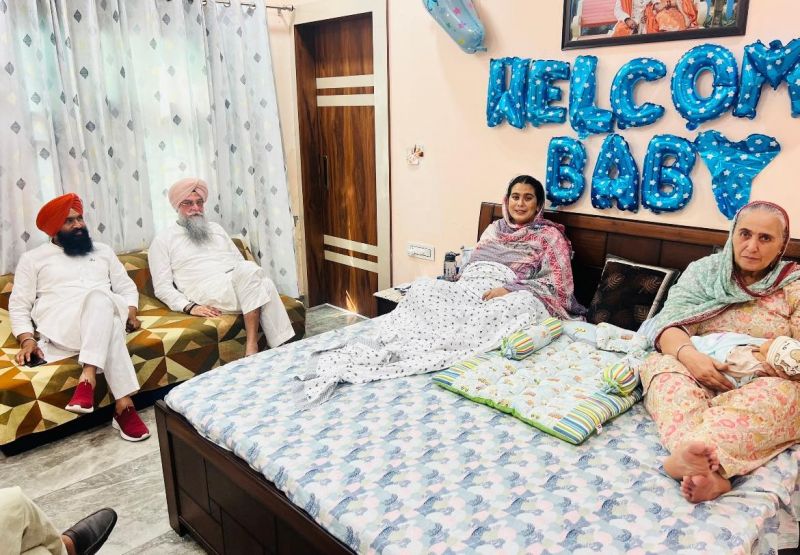 Blessings for Newborn: CM Bhagwant Mann's Mother & Speaker Kultar Singh Sandhwan Visit MLA Narinder Kaur Bharaj