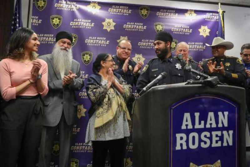 Harris County swears in first Sikh deputy constable
