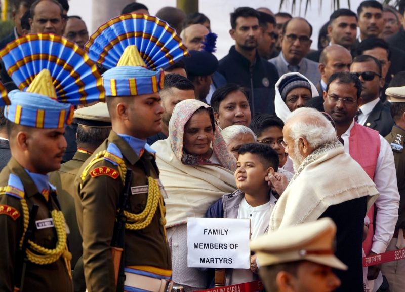 PM Modi Meets Families of Martyred Soldiers from 2001 Parliament Attack