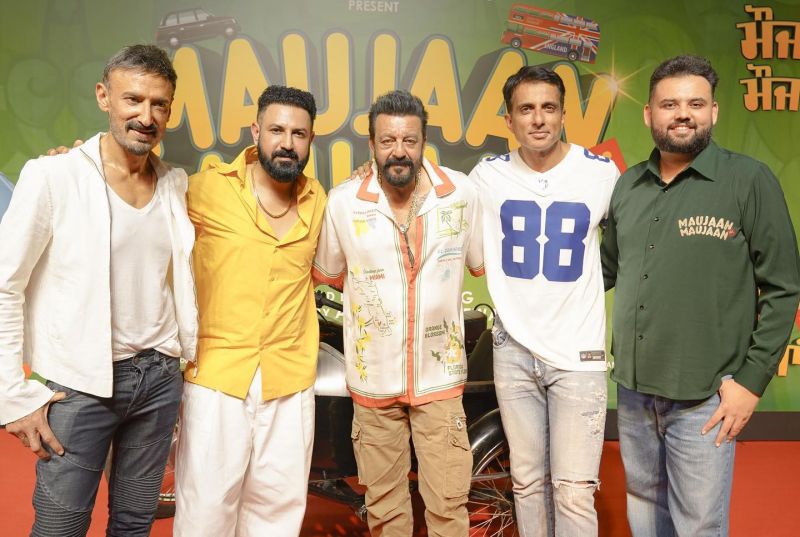 Punjabi Singer Gurdas Maan, B-Town Stars Sanjay Dutt & Sonu Sood Join 'Moujaan Hi Moujaan' Film Team in Mumbai