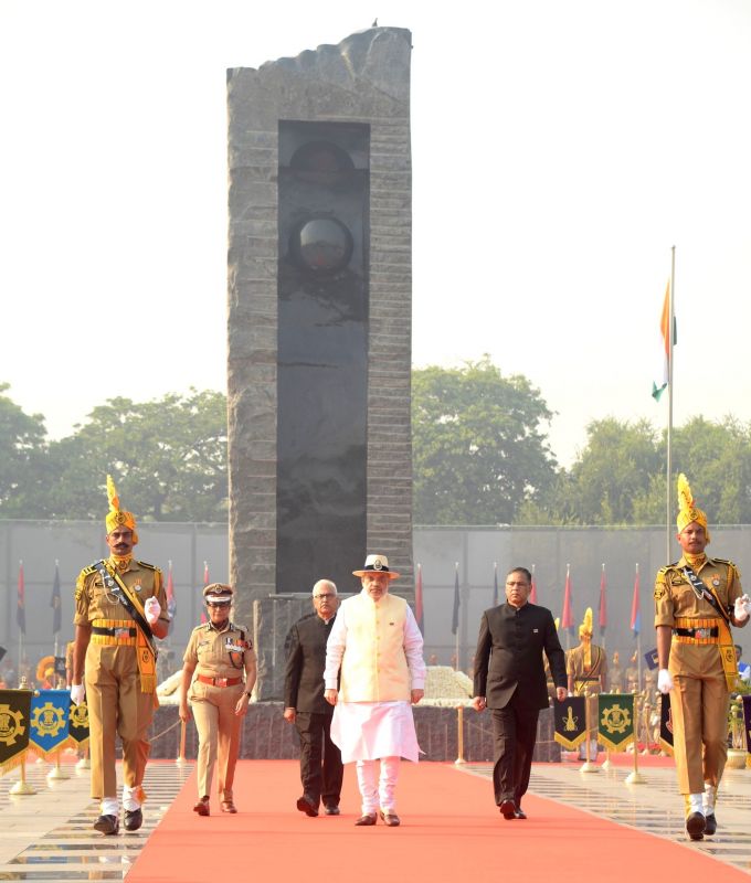 Union Home Minister Amit Shah Paid Tribute to Police Martyrs on Police Memorial Day in Delhi
