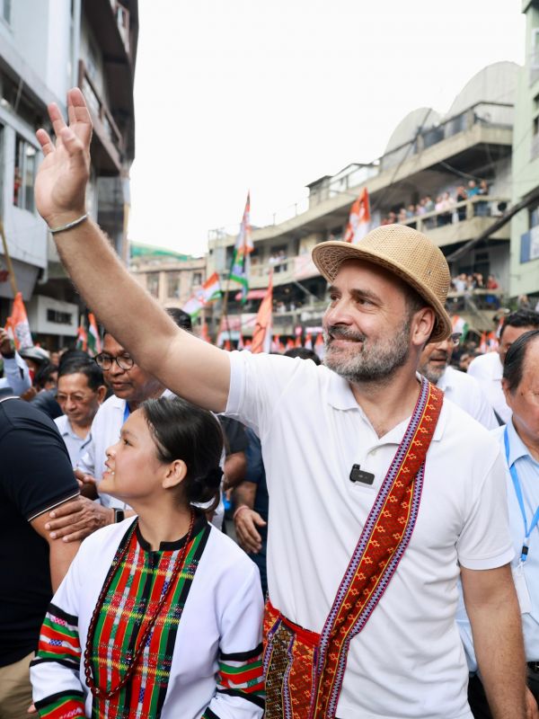 Rahul Gandhi Receives Heartfelt Welcome as he Embarks on a 5 km Padyatra in Mizoram

