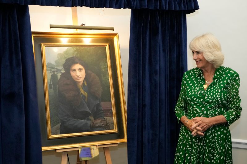 Queen Camilla Unveils Indian-Origin WWII Spy Noor Inayat Khan's Portrait at the Royal Air Force Club in London
