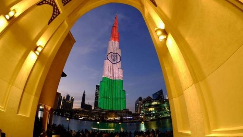 Dubai's Burj Khalifa lights UP In Indian Flag Colours