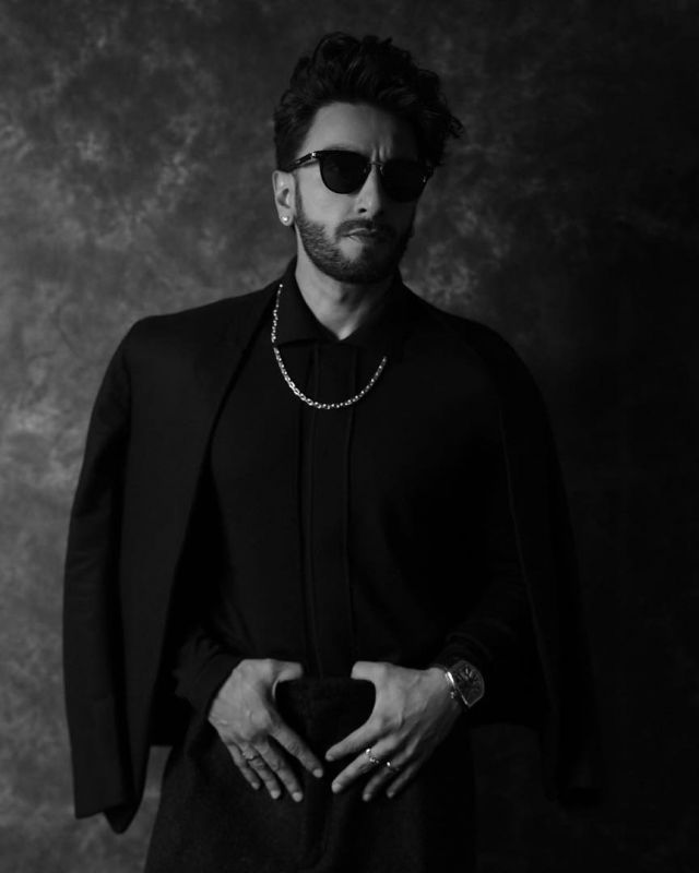 Ranveer Singh's Sizzling Black Ensemble Ignites the Silver Screen
