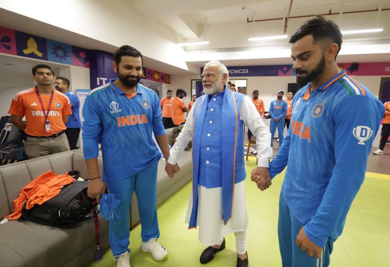 In Pics: PM Narendra Modi Boosts Morale of Players in Dressing Room after World Cup