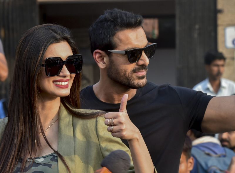 Bollywood Actor John Abraham and Diana Penty During the Film Prmotion Parmanu