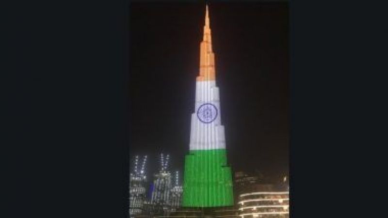 Dubai's Burj Khalifa lights UP In Indian Flag Colours