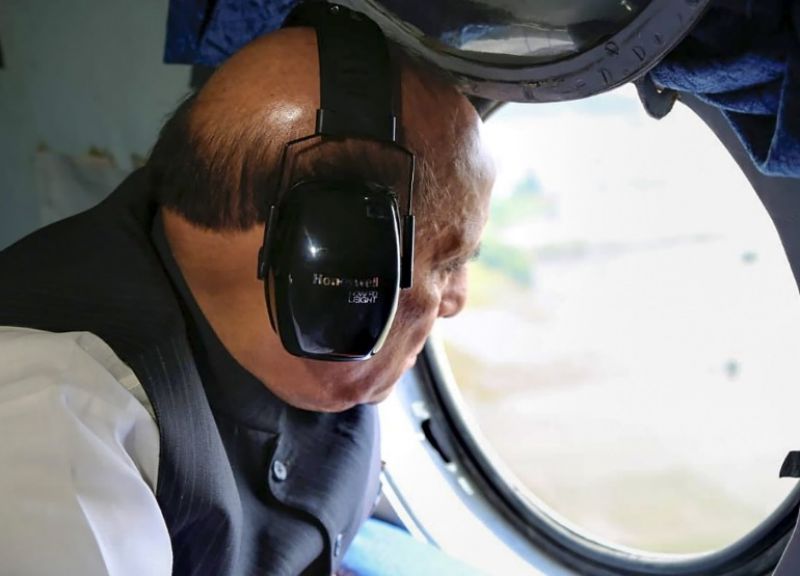 Floods Ravage Chennai: Defense Minister Rajnath Singh Conducts Aerial Survey of Affected Areas