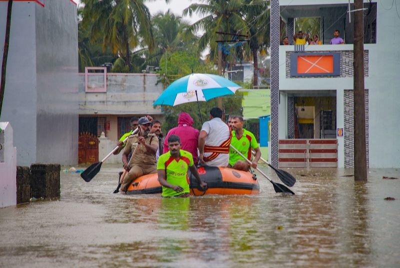 Pics: Tamil Nadu Grapples with Heavy Rains; Educational Institutions Shut