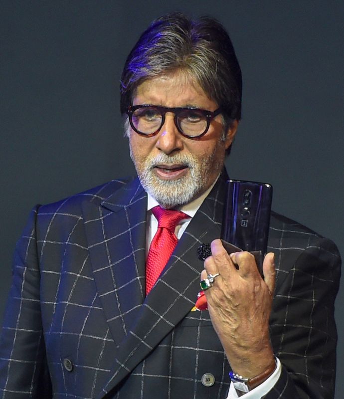 Bolywood Actor Amitabh Bachchan During a Phone Launch in Mumbai