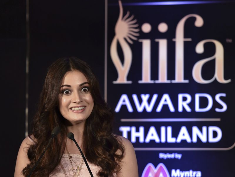 Bollywood Actor Dia Mirza Pose for a Photo During a Press Confrence for 19th edition of IIFA Weekend Awards 2018