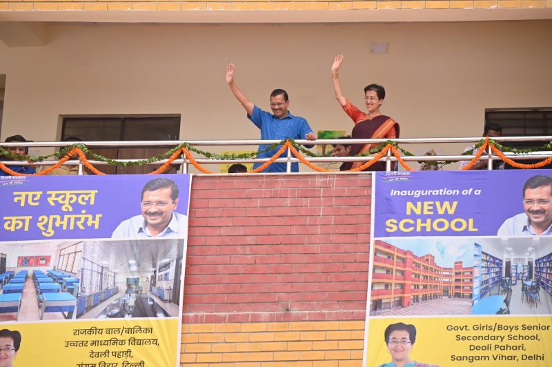 Delhi CM Arvind Kejriwal & Education Minister Atishi Inaugurates Modern School in Sangam Vihar