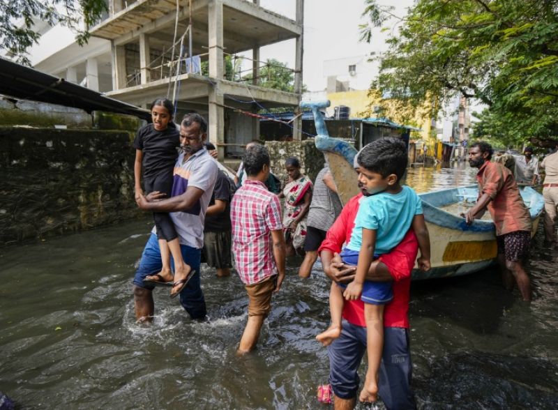 Floods Ravage Chennai: Defense Minister Rajnath Singh Conducts Aerial Survey of Affected Areas