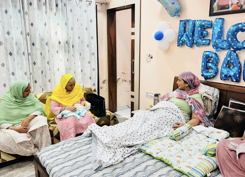 Blessings for Newborn: CM Bhagwant Mann's Mother & Speaker Kultar Singh Sandhwan Visit MLA Narinder Kaur Bharaj