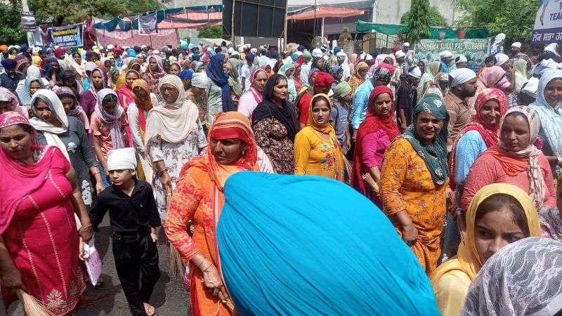 Devotees Celebrate Aagman Purab of Baba Sheikh Farid Ji. Nagar Kirtan was taken out from Gurdwara Tilla Baba Farid Ji, Faridkot
