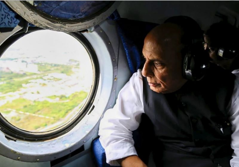 Floods Ravage Chennai: Defense Minister Rajnath Singh Conducts Aerial Survey of Affected Areas
