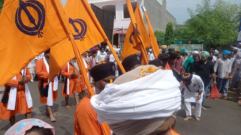 Devotees Celebrate Aagman Purab of Baba Sheikh Farid Ji. Nagar Kirtan was taken out from Gurdwara Tilla Baba Farid Ji, Faridkot

