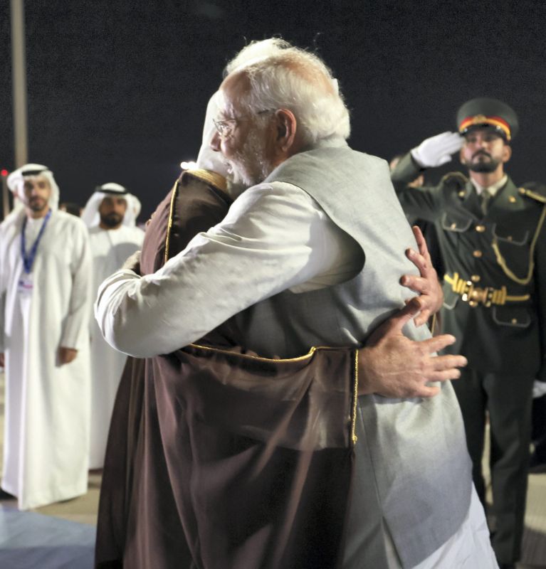 UAE Dy PM & HM Saif bin Zayed Al Nahyan Extends Warm Welcome to PM Modi in Dubai