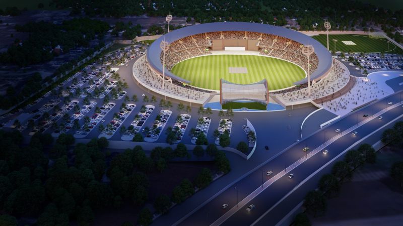 Prime Minister Narendra Modi laid the foundation stone of the International Cricket Stadium in Varanasi
