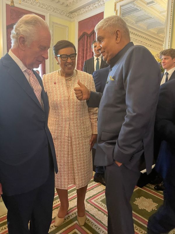 Vice President Jagdeep Dhankhar Reaches London to attend the Coronation Ceremony of Prince Charles III
